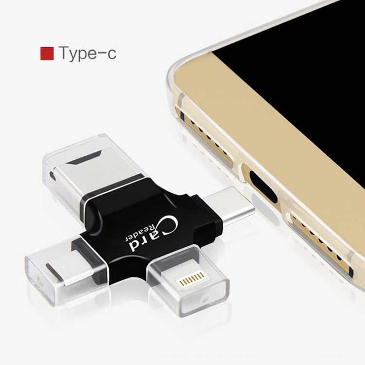 Card Reader Disk - Card Reader 4in 1 - Card Reader USB - Card Reader 4 in 1 Lightning/USB-A/USB-C/Mi