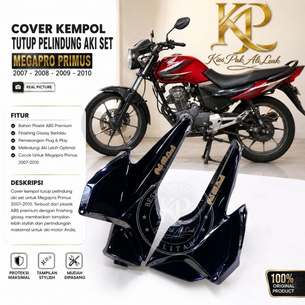 cover kempol tutup pelimdung Aki SET MEGAPRO PRIMUS 2007 2008 2009 2010
