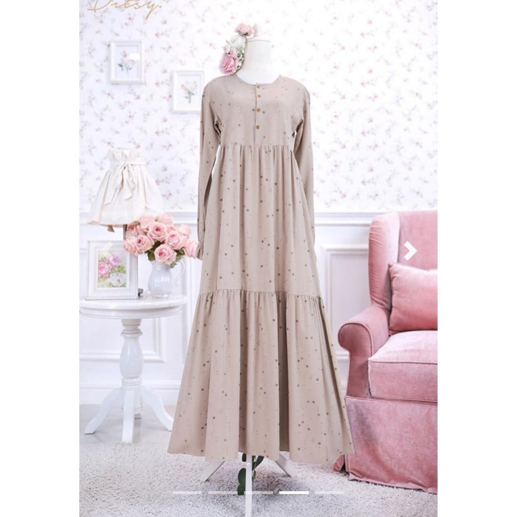 Ditsy Official - Nightgown Series - Mylan Series - Thalie Marron - Viscose Premium - Gamis Wanita