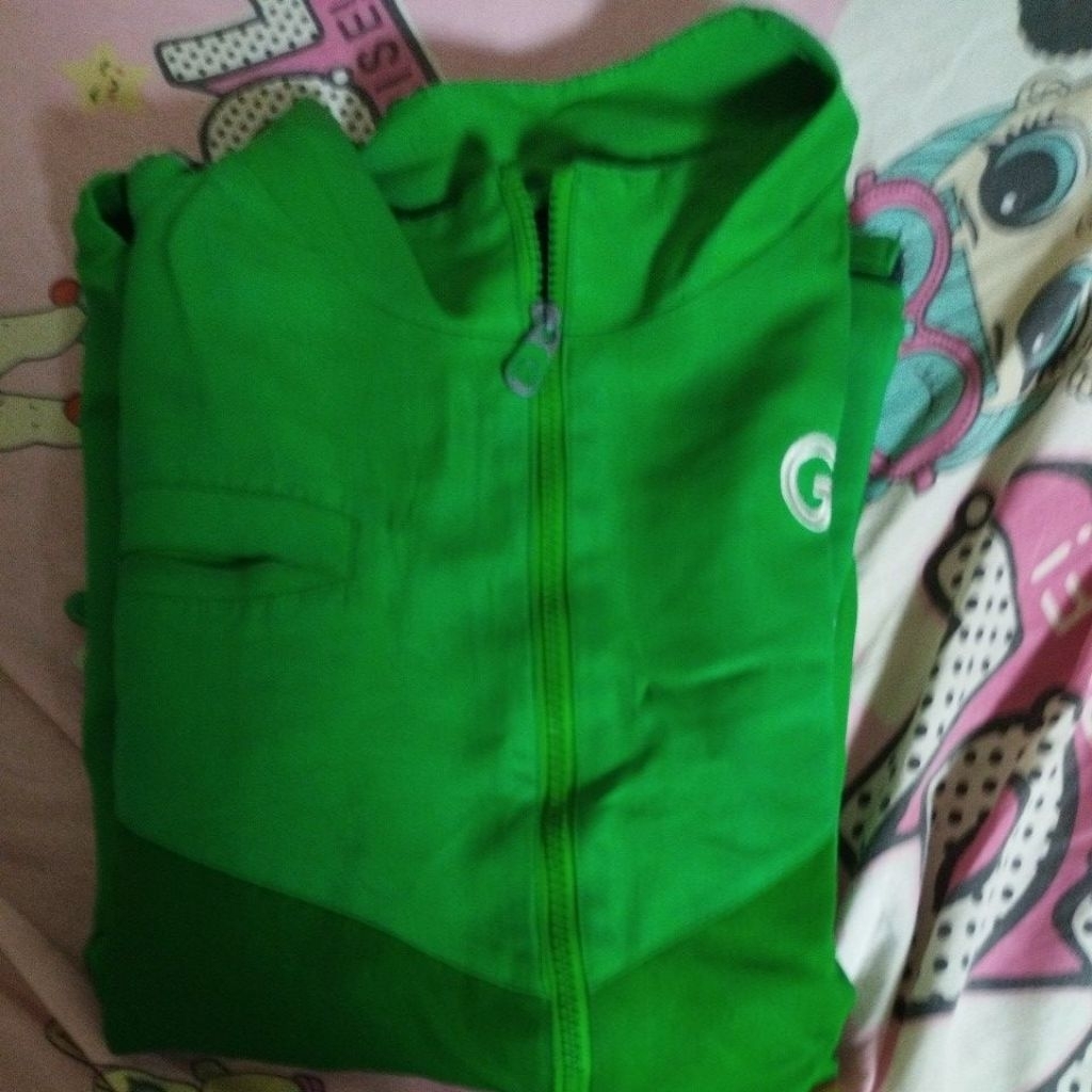 jaket grab Driver resmi hijau polos second 50ribu