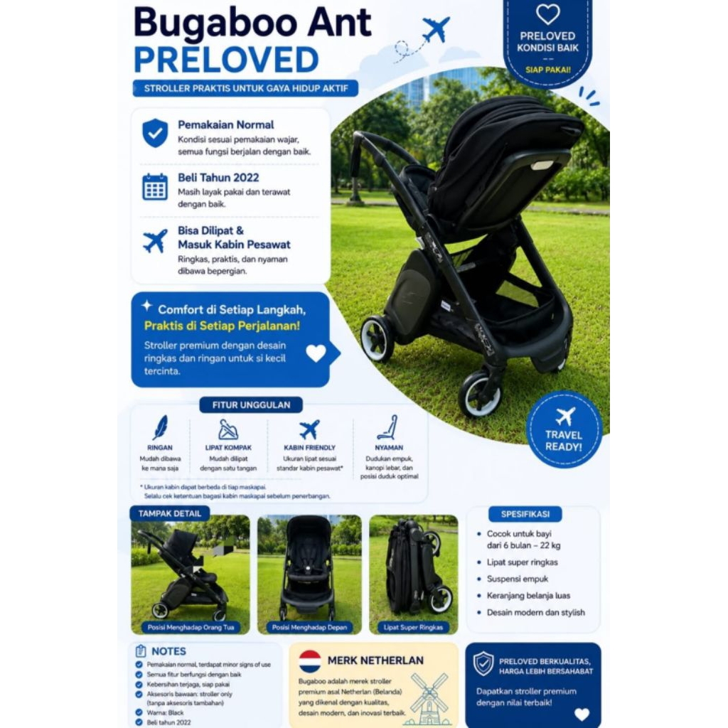 stroller Bugaboo ant preloved