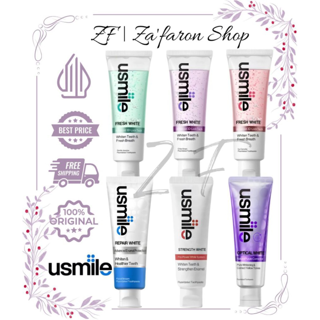 ~ZF~ Usmile Pasta Gigi Fresh White [110gr] Dan Repair White [100gr] Odol Parfume || Terinspirasi Wan
