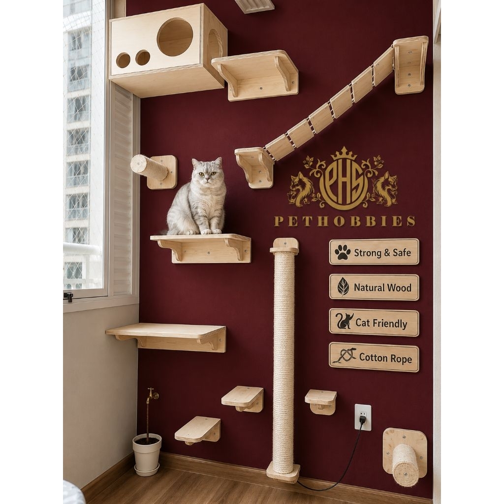 Cat wall playground set Mainan kucing