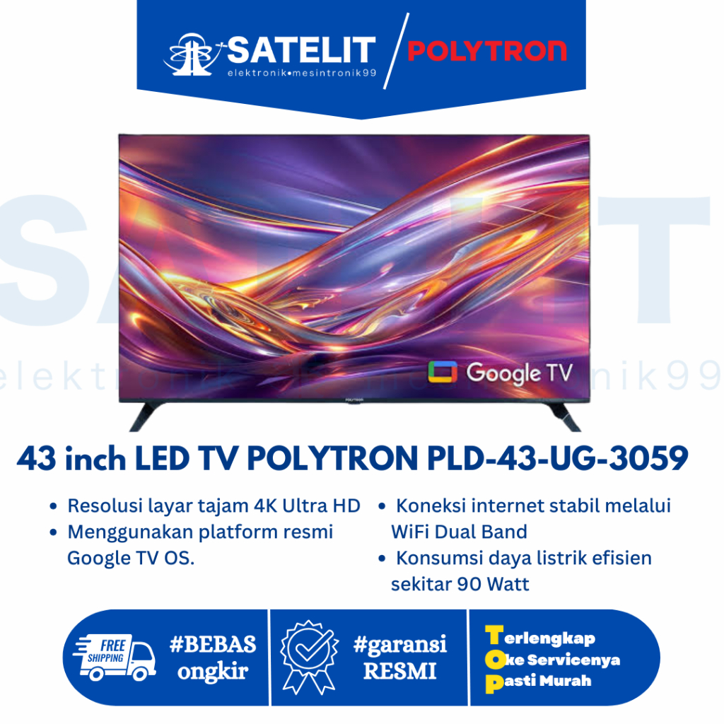 43 inch LED TV POLYTRON PLD-43-UG-3059 - Smart LED TV 4K UHD Original