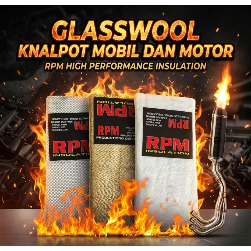 Glasswool Knalpot Racing Tahan Bakar Gasbul Gesbul Gasswol Glasswool Knalpot mobil Glasswool Knalpot