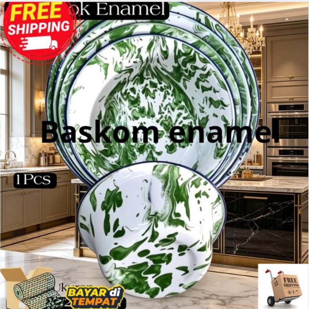 Baskom enamel blurik loreng Baskom burik Baskom Enamel Seng Clasik