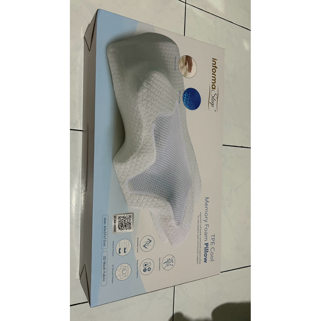 Bantal kesehatan Informa TPE Cool Memory Foam Pillow (PRELOVED)