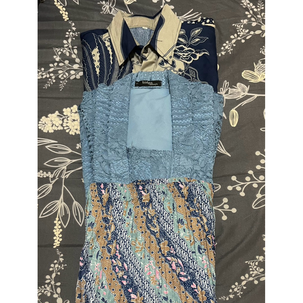 Set Pasangan Kebaya Lidya / Kebaya Couple / Batik / Rok Plisket