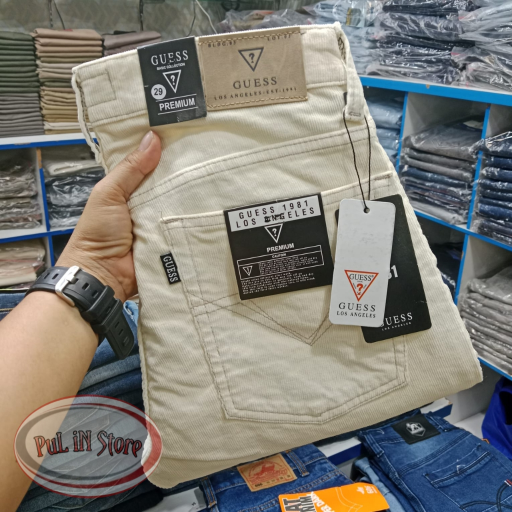 Celana Panjang Corduroy Pria Model Standar Reguler Warna Caramel Korean Style
