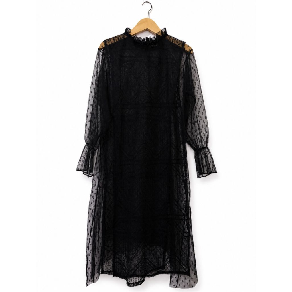 SALOVA - Elara Overlay Tunic | Tunik Wanita Premium Brokat Tile Polkadot Elegan untuk Kondangan Hari