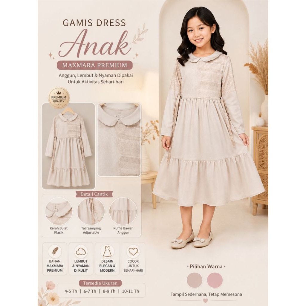 Gamis Dress Anak Maxmara Premium