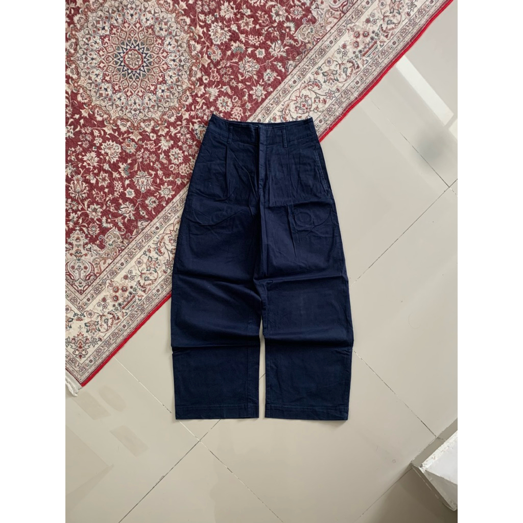 Uniqlo Twill Pleated Wide Leg Pants