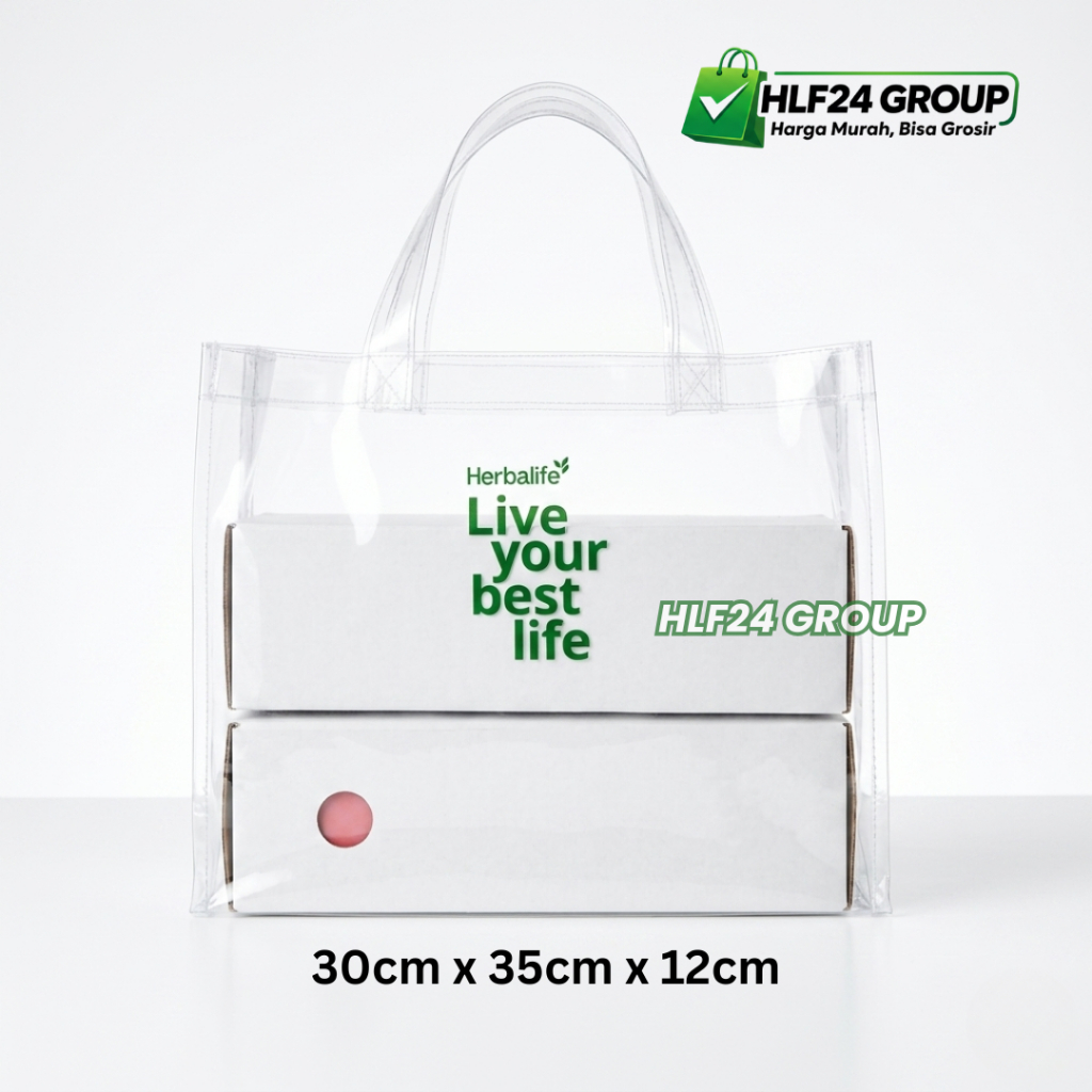 Tas Transparan HLF - Tote Bag Mika Goodie Bag PVC Tebal Serbaguna