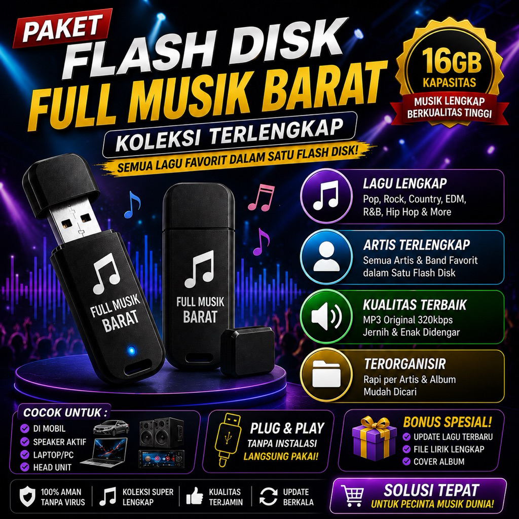 Flashdisk full musik barat
