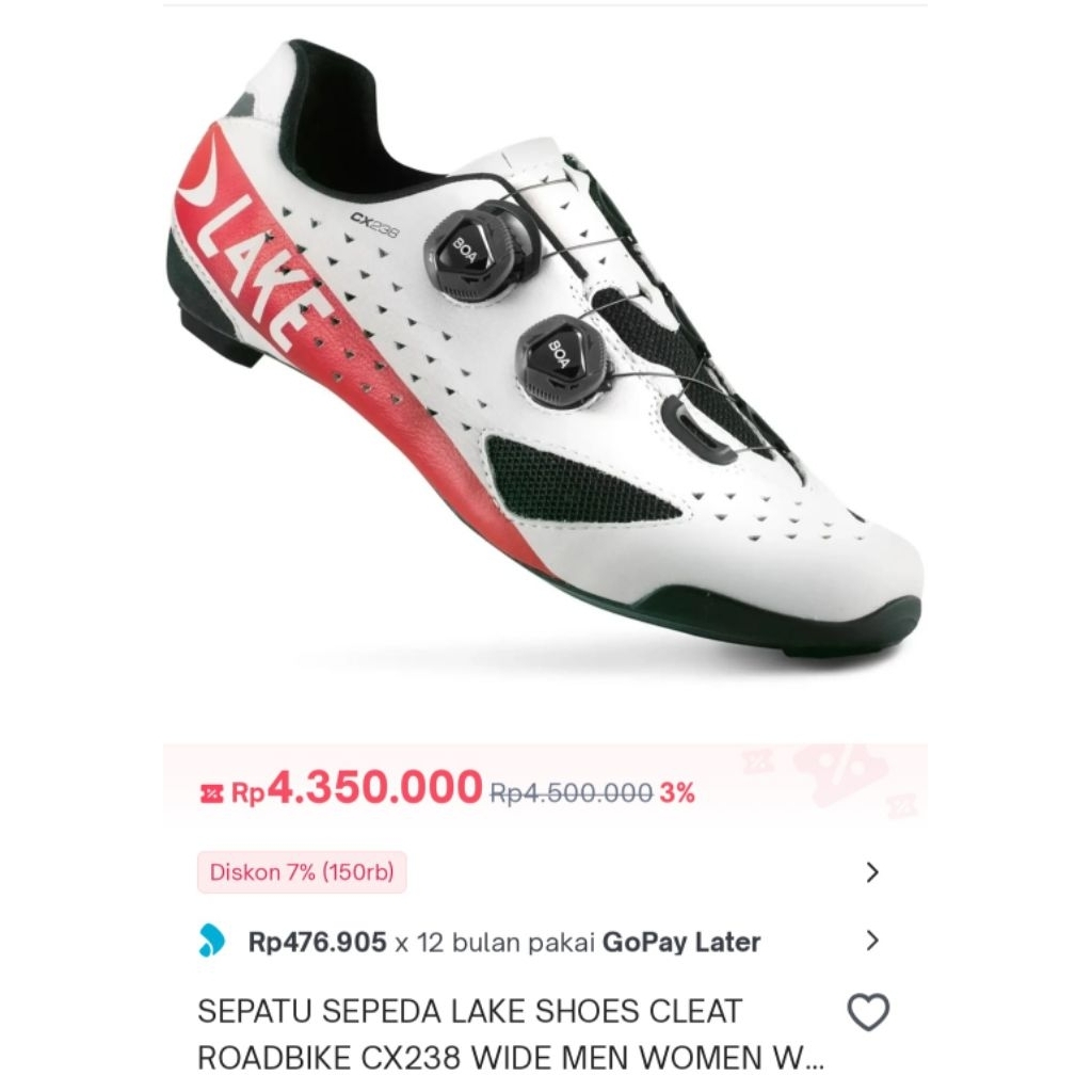 SEPATU ROADBIKE LAKE CX238 SECOND