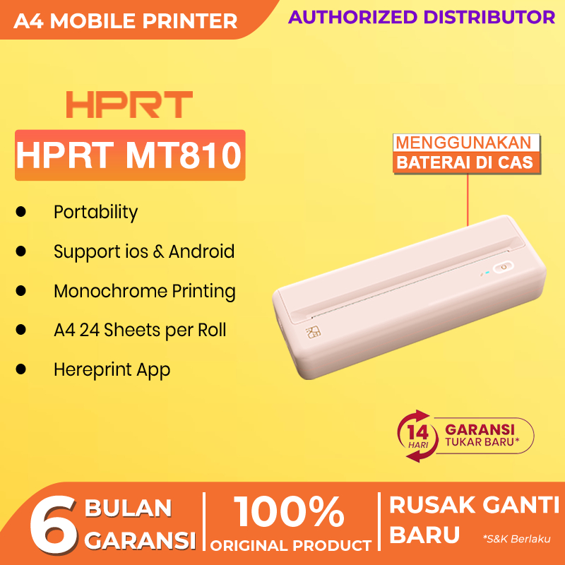 HPRT MT810 Printer Thermal A4 Printer Portable Wireless Bluetooth