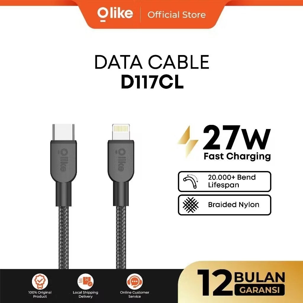 KABEL DATA OLIKE K117CL 27W OLIKE D117CL TYPE-C TO LIGHTNING FAST CHARGING