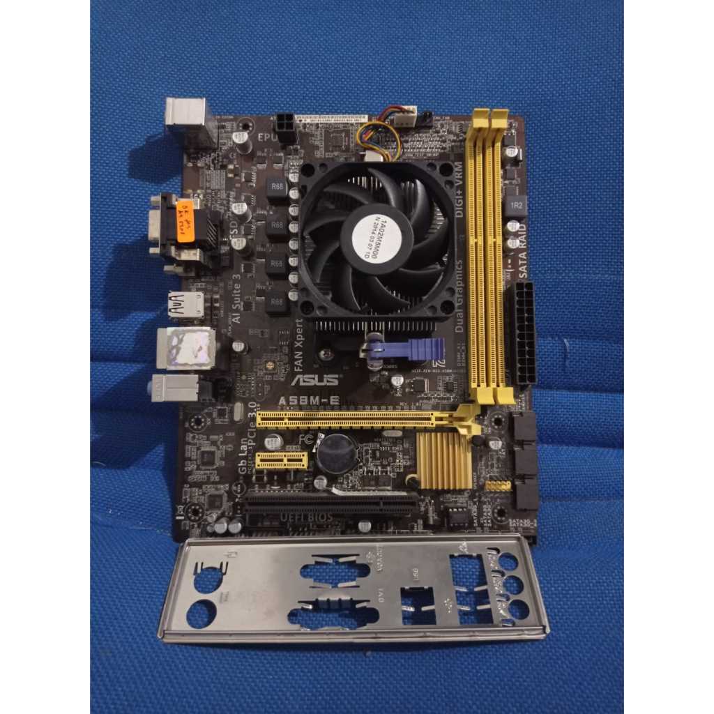 paket mobo asus fm2 + amd a4 5300 plus fan normal
