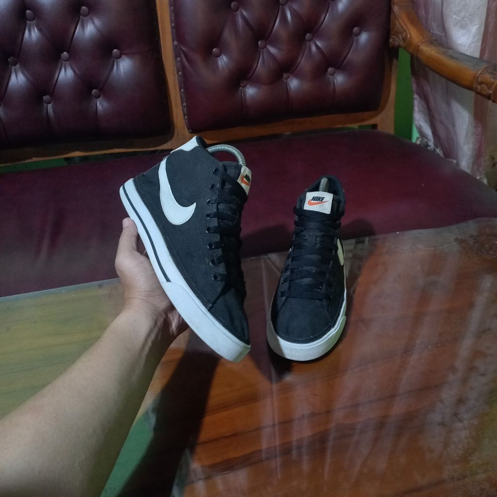 NIKE COURT LEGACY MID BLACK WHITE | SEPATU SECOND BRANDED | SNEAKERS TERBAIK PRIA WANITA