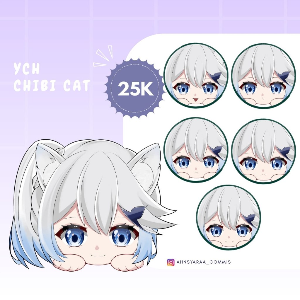 [ART COMMISSION] Chibi YCH Cat Custom Original Character/ fanart by Ahnsyaraa