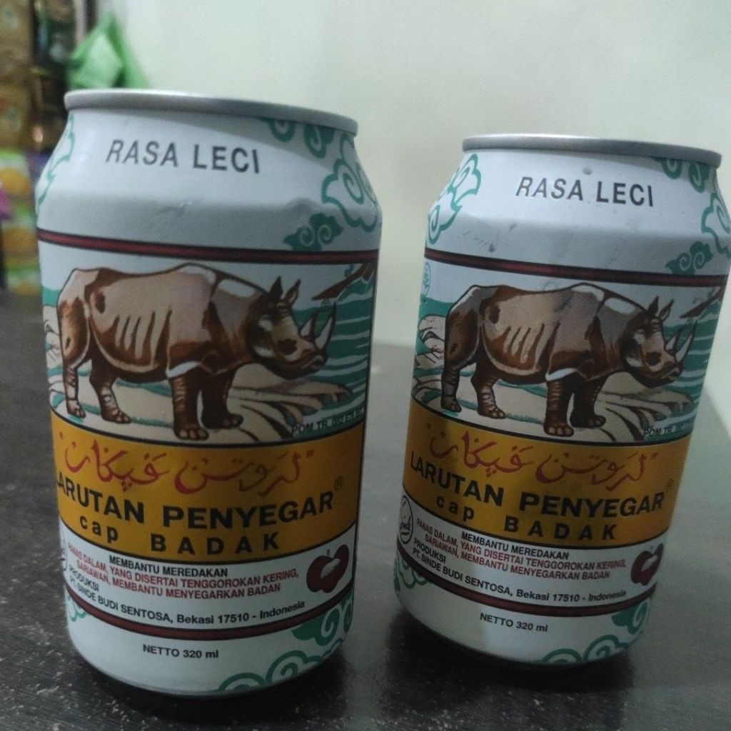 larutan penyegar cap badak rasa leci