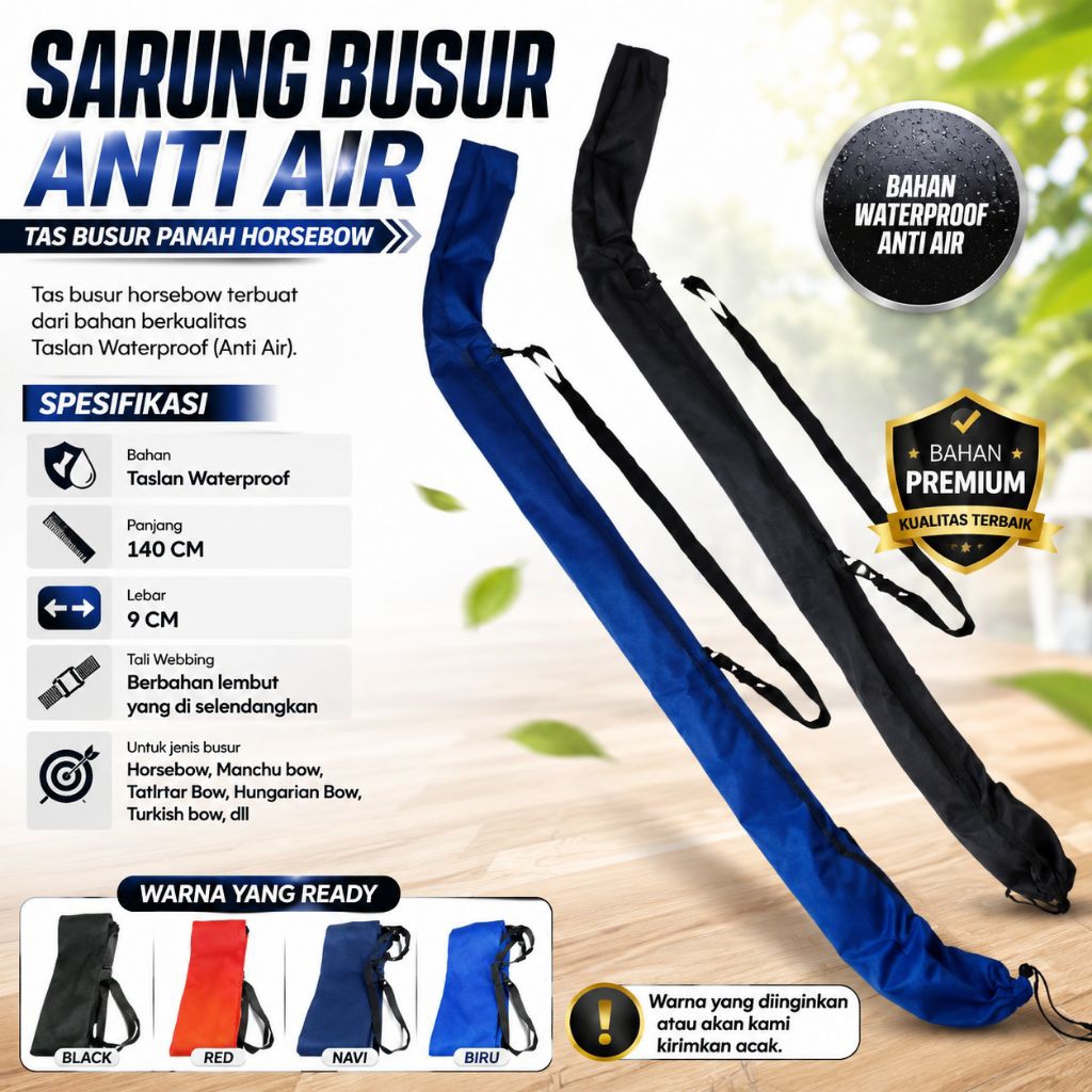 Sarung Busur Horsebow Anti Air Taslan - Tas Busur Panahan Tradisional Manchu Hungarian Turkish Bow