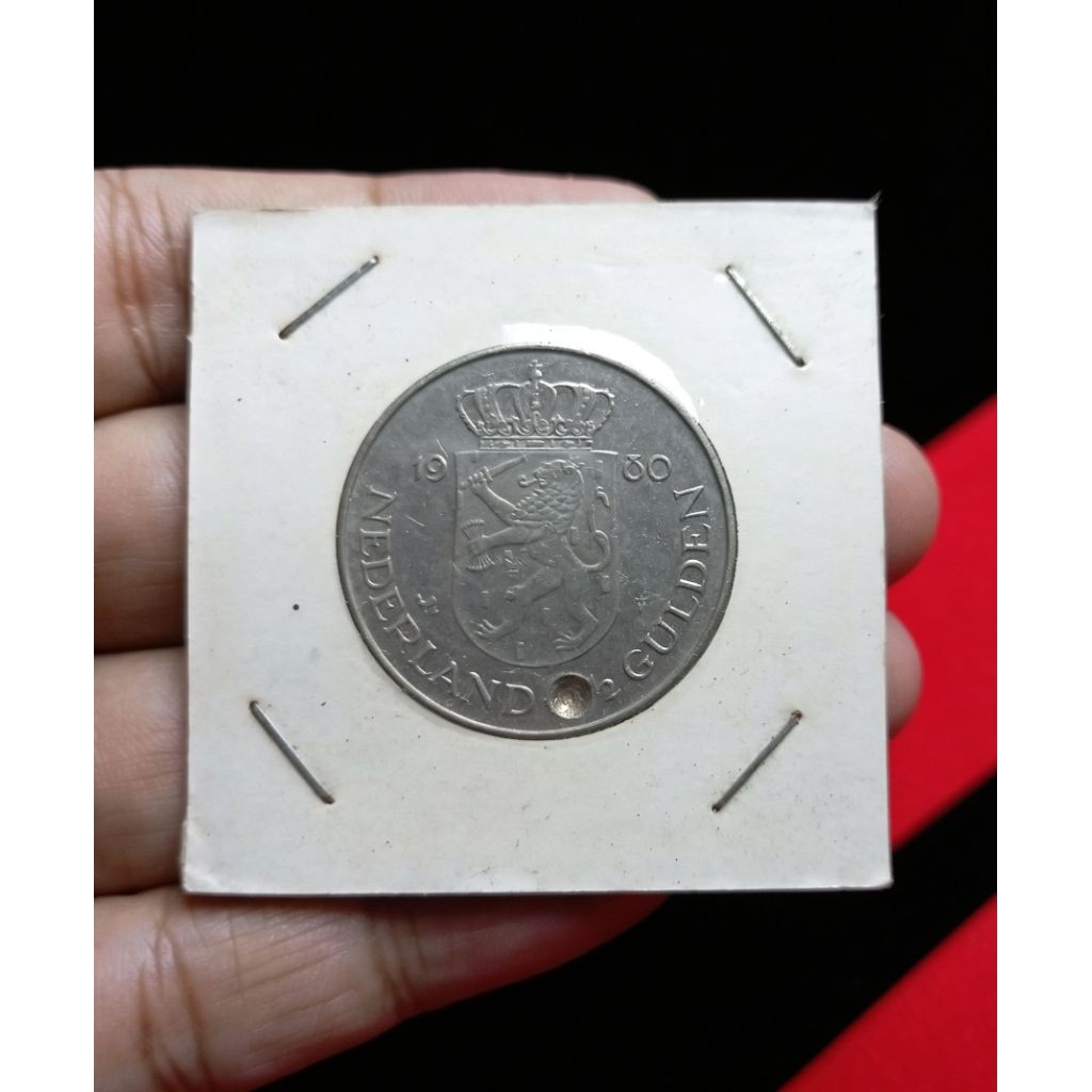 Koleksi koin peringatan Belanda 2,5 golden 1980, dubbele kop