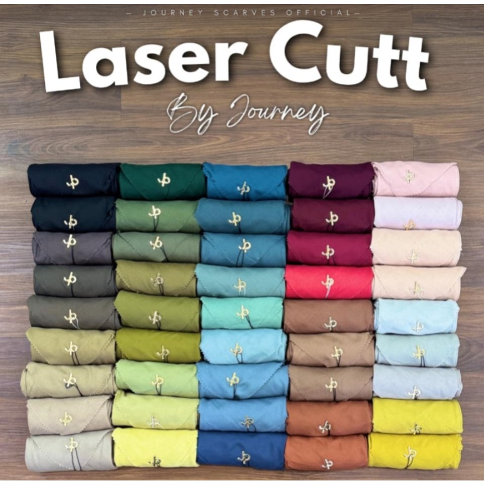 Lasercut Plat LC plat Journey Hijab Polos Segi Empat Jouney