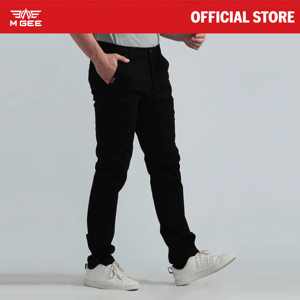 MGee Celana Panjang Pria Hitam Basic Fox C001 Black
