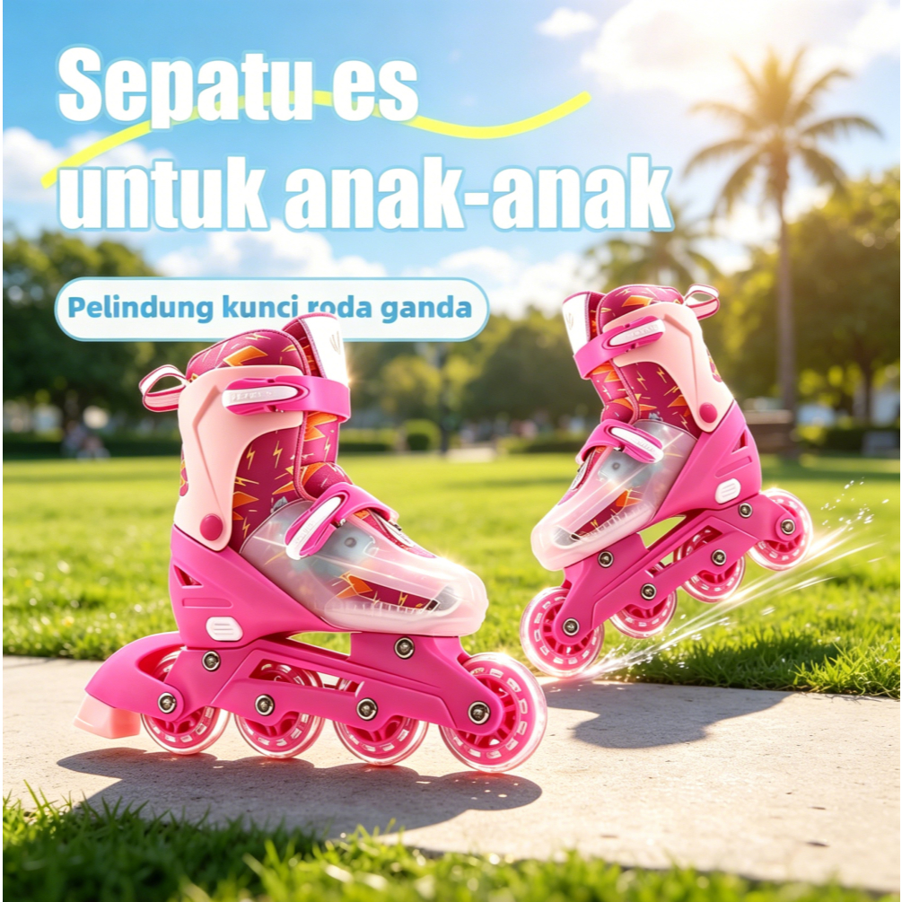 Sepatu Roller Skate Anak Unisex Sepatu Seluncur Profesional Anak Laki Perempuan
