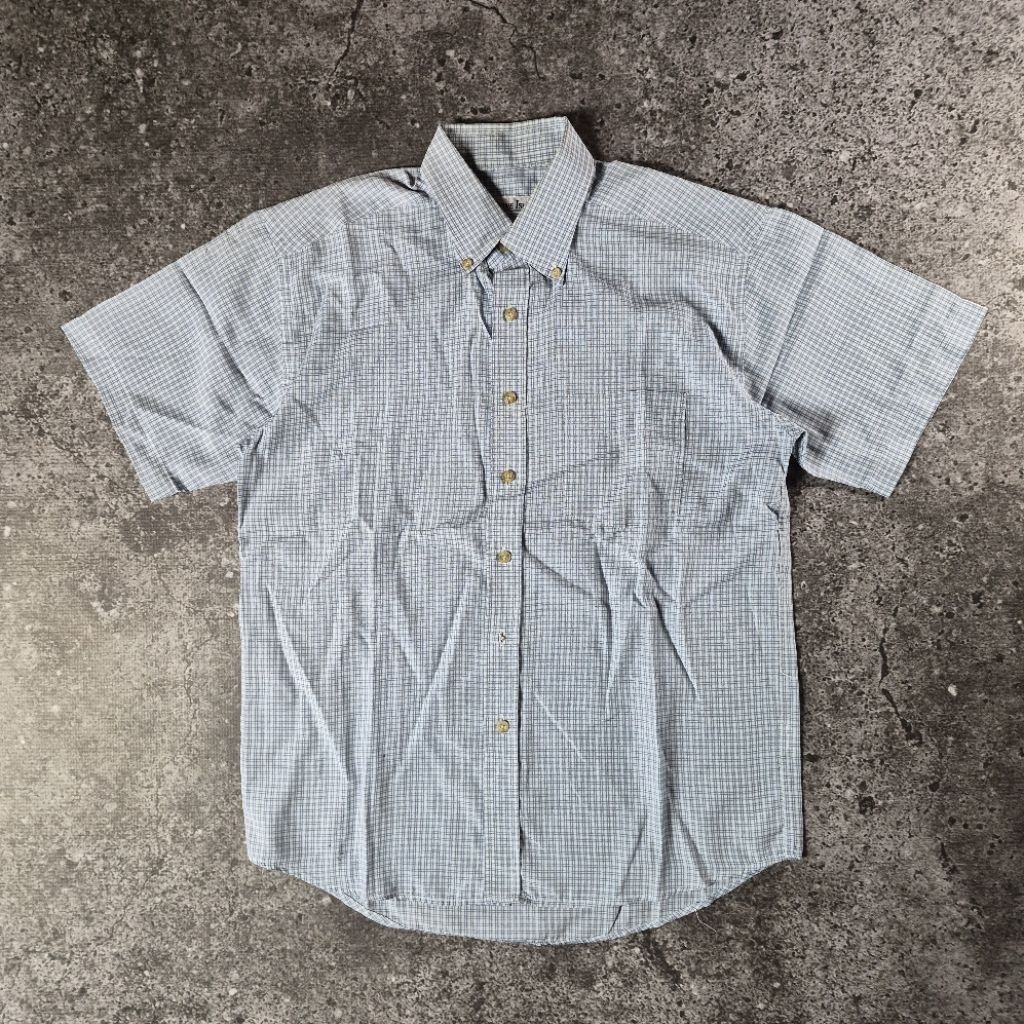 Stone Island Vintage Gingham Short Sleeve Kemeja Authentic