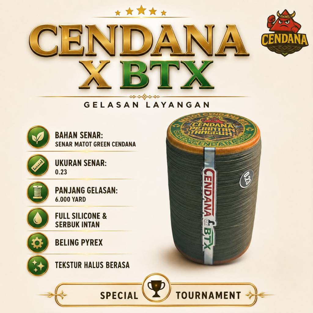 Gelasan CENDANA x BTX Matot Green 0.23 6000 yard Special turnament Tajam LIMITED EDITION