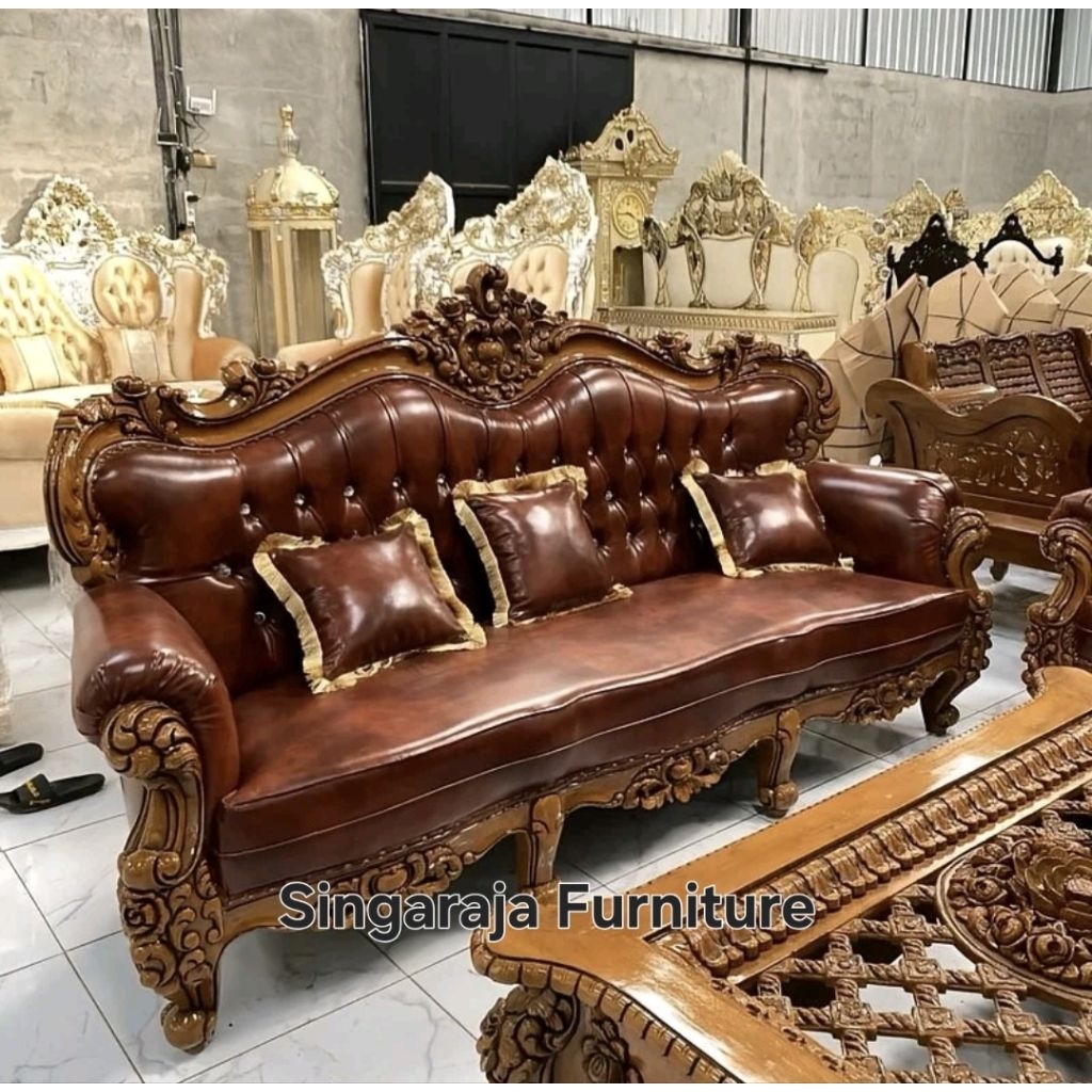 Kursi Tamu Mewah Ukiran Jepara, Sofa Tamu Jati Jepara 3211