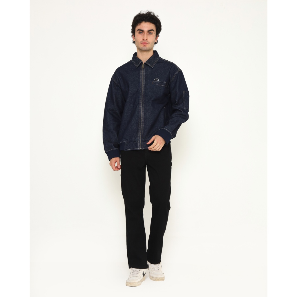 KENT&CREW Jaket Jeans Biru Dongker Casual Denim Pria - C-ECBG07-H5