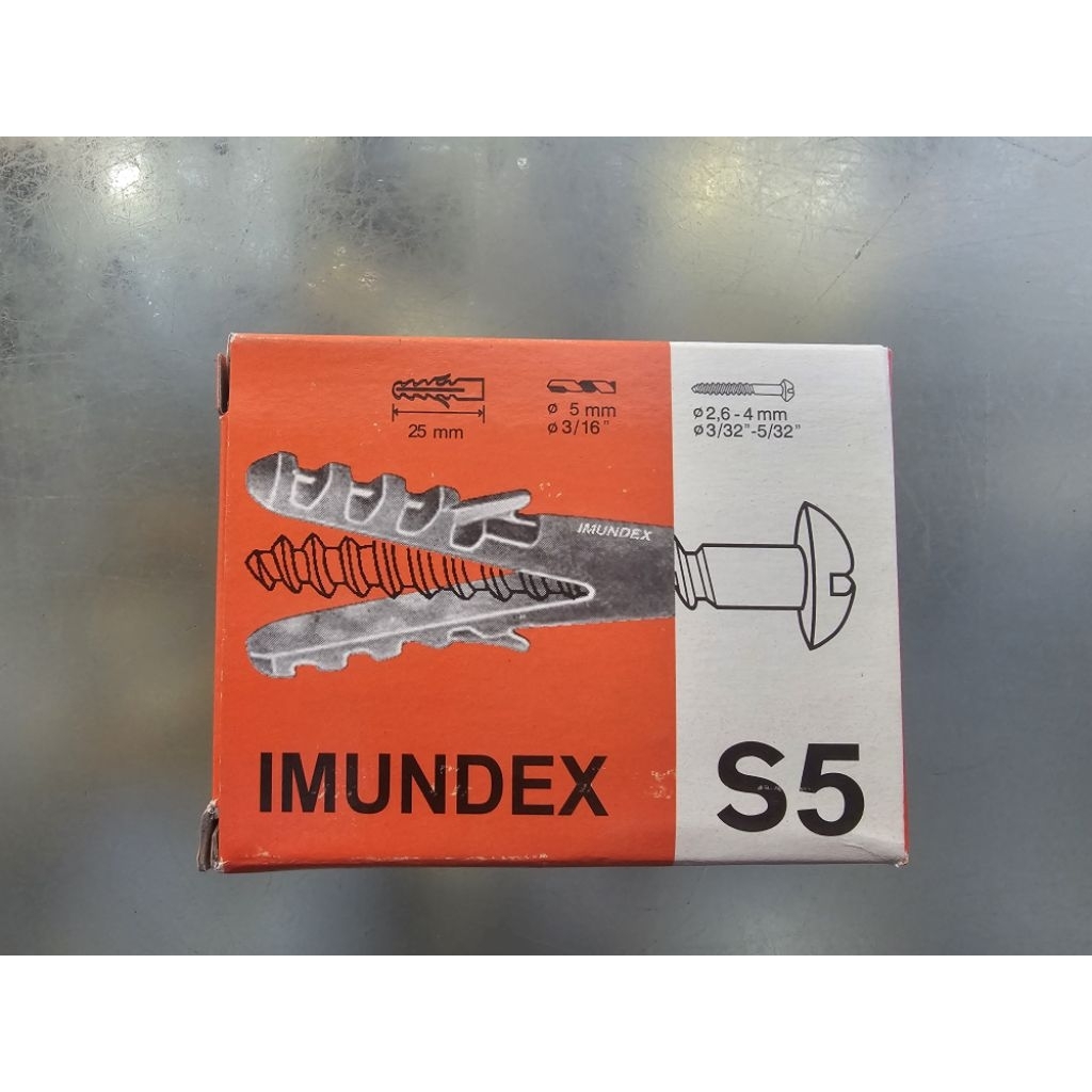Fisher S5 IMUNDEX Isi 100 Pcs - Fischer Dinding S-5 / Wall Plug Plastik 5mm