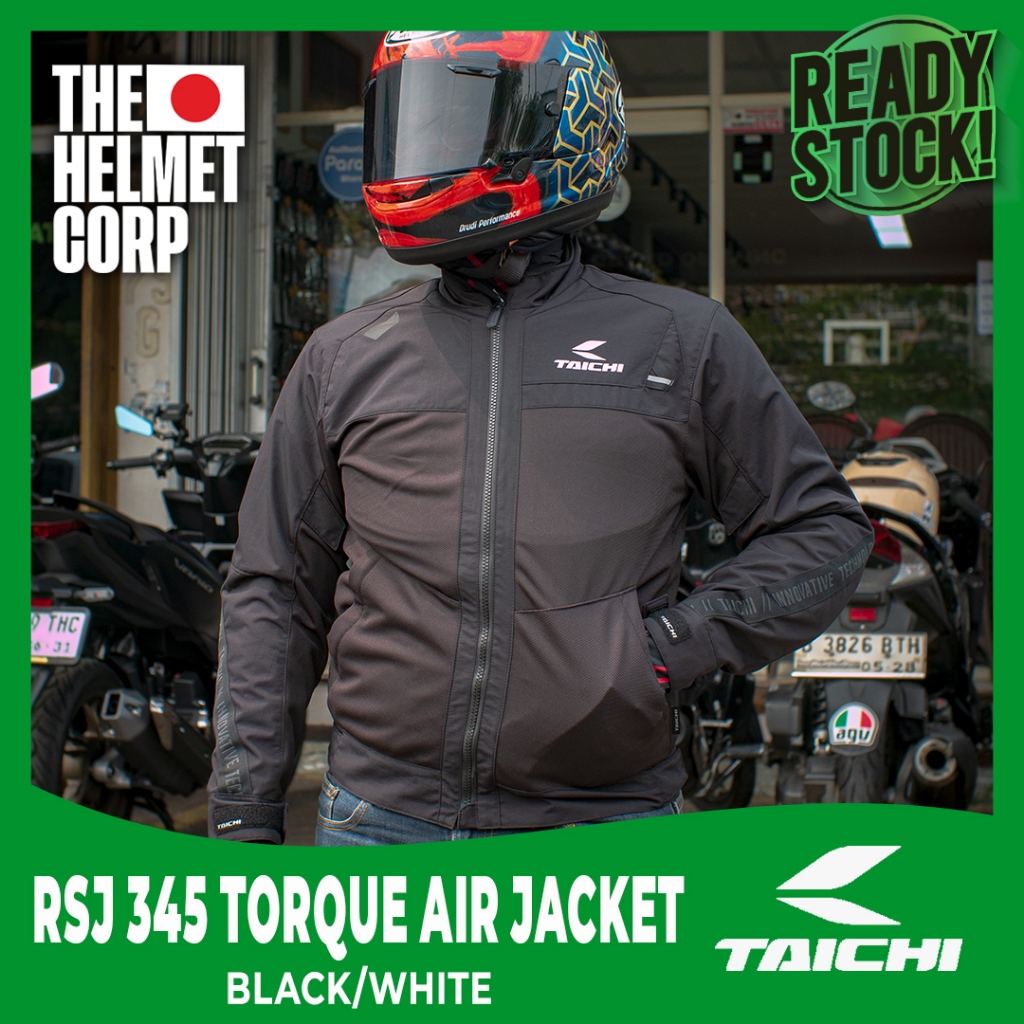 JACKET TAICHI RSJ 345 TORQUE AIR JACKET BLACK WHITE MESH FULL PROTECTOR JACKET MESH RIDING JAKET MOT