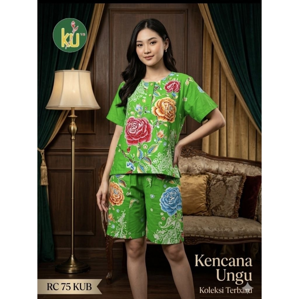Daster Kencana Ungu Daster Setelan Kencana Ungu Daster Busui Daster Jumbo (LABEL BIRU)