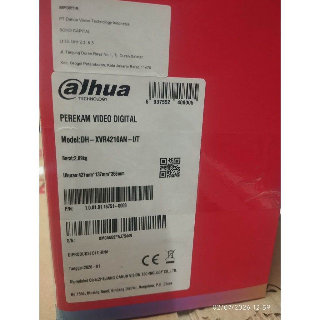 Dvr 16ch + hdd 2tb