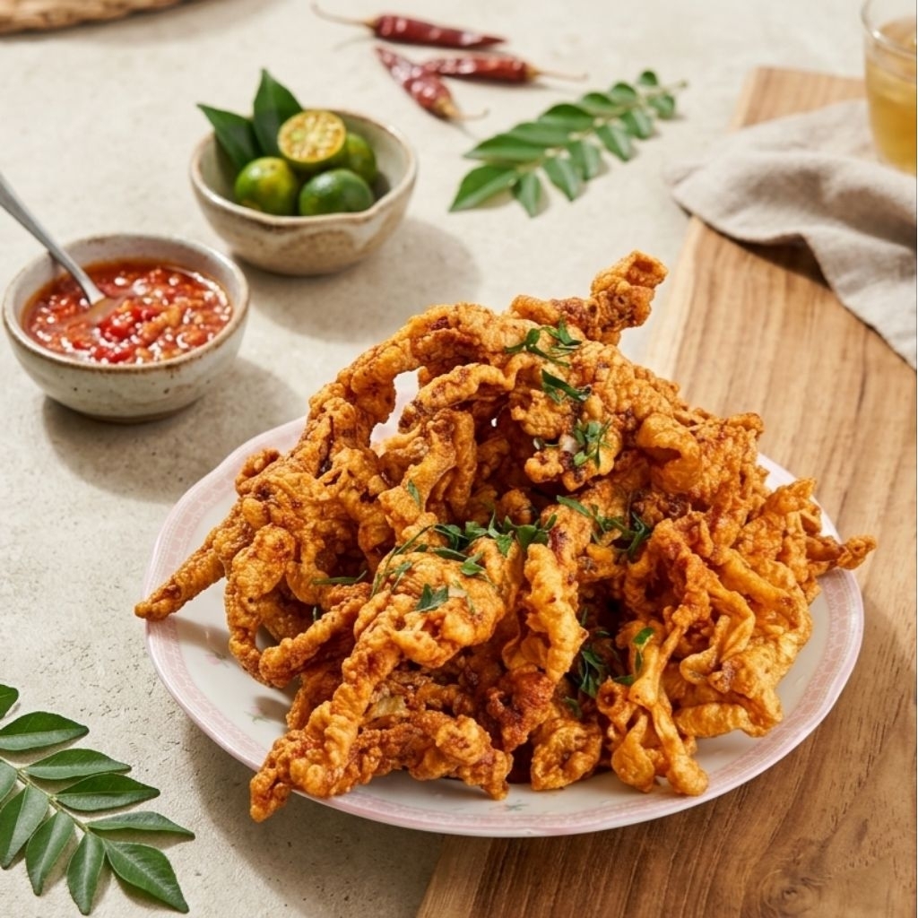 KERUPUK CEKER PEDAS BALADO 250 GRAM/CEKER PEDAS/CEMILAN PEDAS/OLEH OLEH/KERIPIK CEKER PEDAS