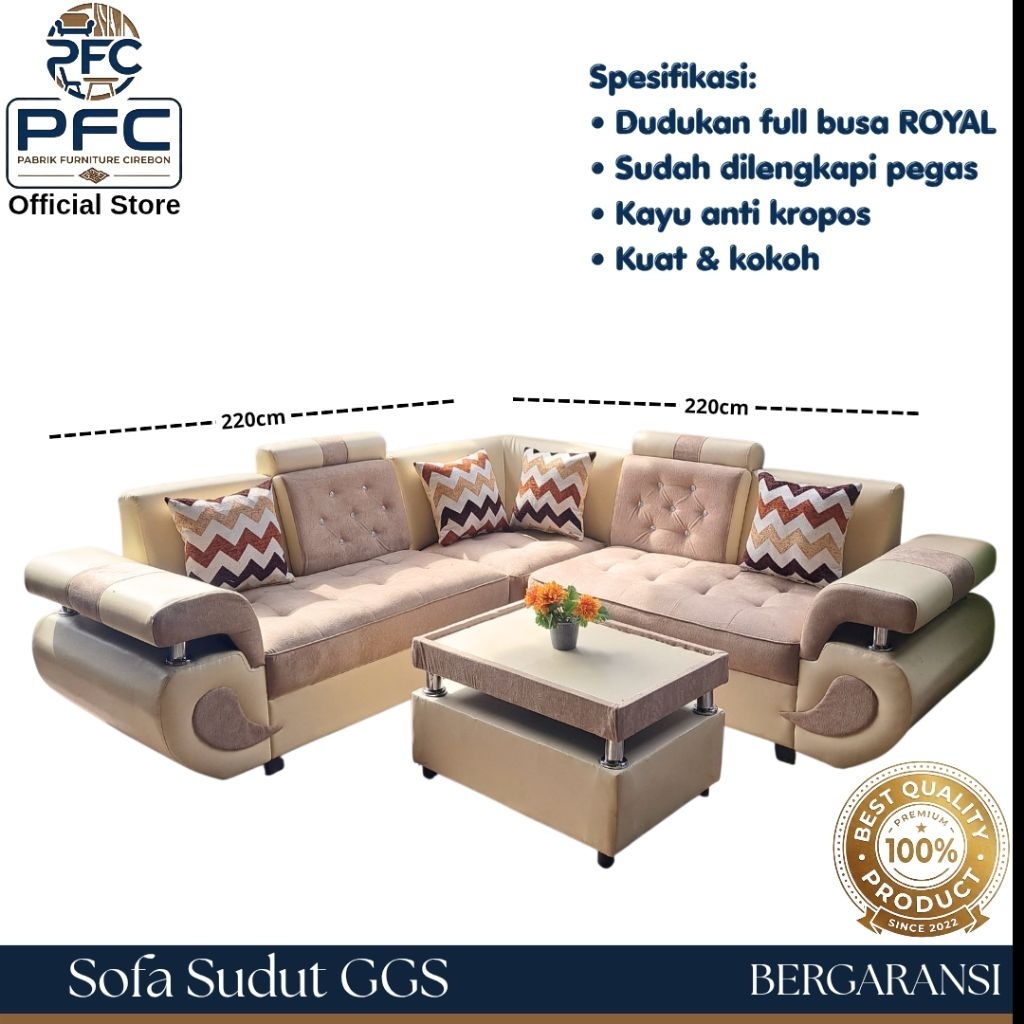 Sofa Sudut L ggs  Sofa Tamu Minimalis Termurah Cirebon Tegal Semarang