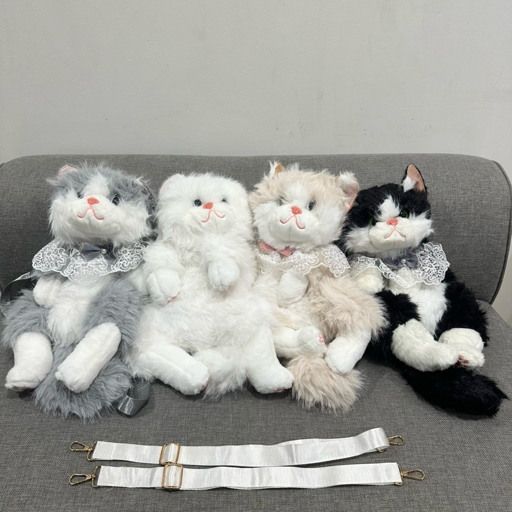 Tas ransel boneka kucing bulu premium tas anak tas boneka aksesoris