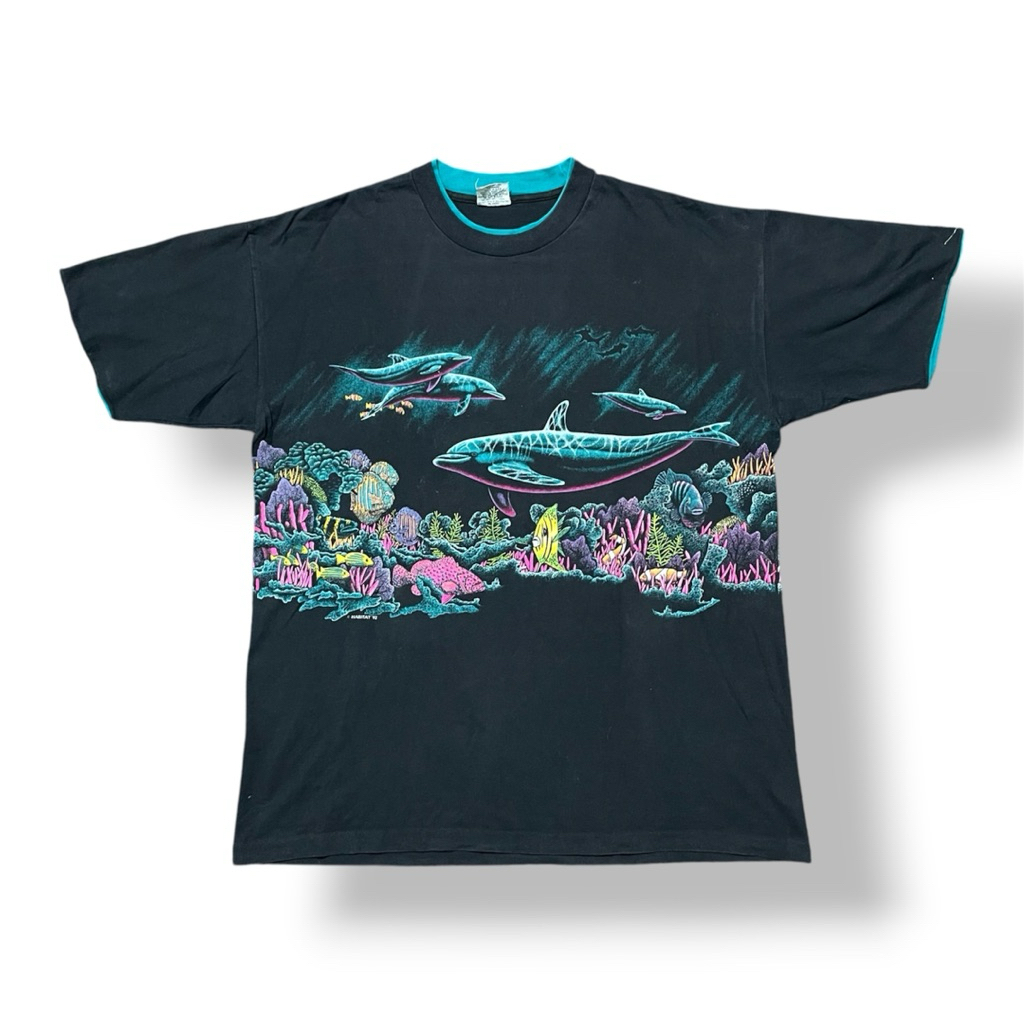 Tshirt Baju Kaos Habitat Animal AOP By Signal Vintage 90s Bekas