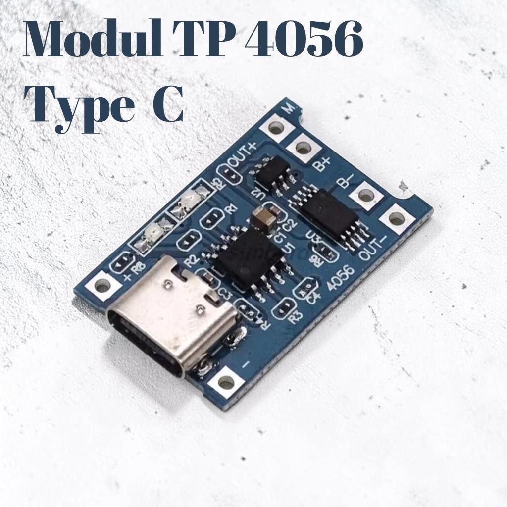 Modul Charger TP4056 Type C Full Protection Charger baterai 18650 TP4056