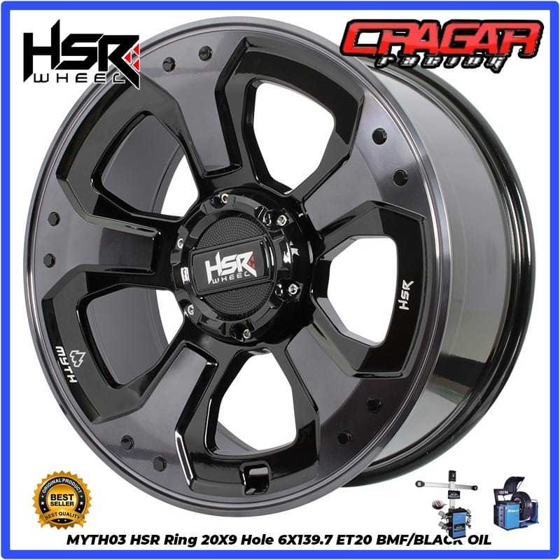 VELG PELEK HSR WHEEL MYTH03 R20 LUBANG 6 BMF/BK OIL BUAT FORTUNER PAJERO TERRANO DLL GRATIS ONGKIR