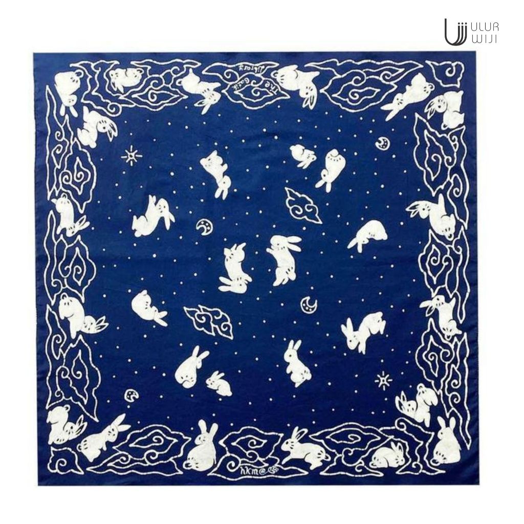 Scarf Batik Tulis CELESTIAL RABBIT - Batik Tulis Warna Alami | Ulur Wiji