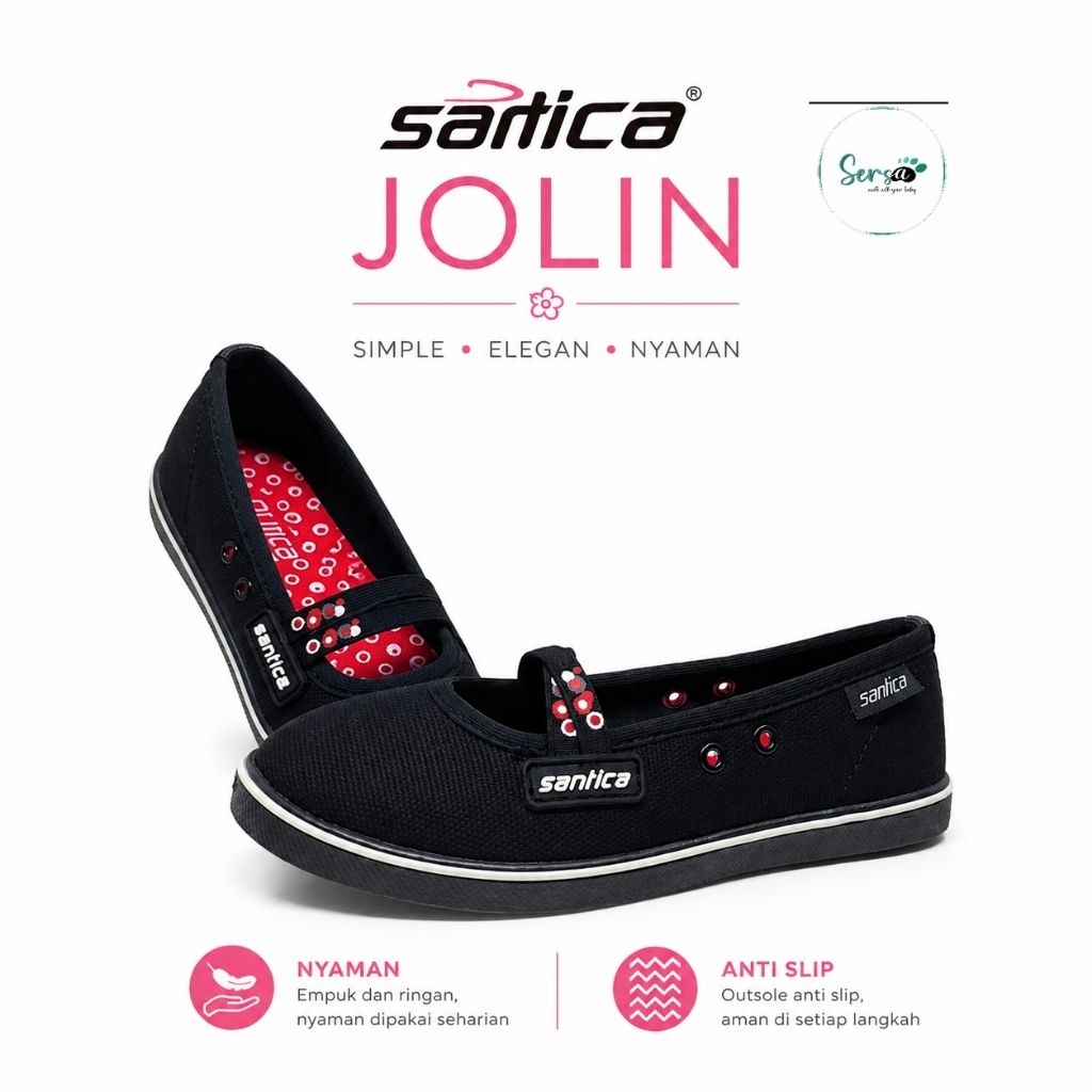 Santica Sepatu Anak Perempuan flat Shoes Jolin Nyaman Antislip
