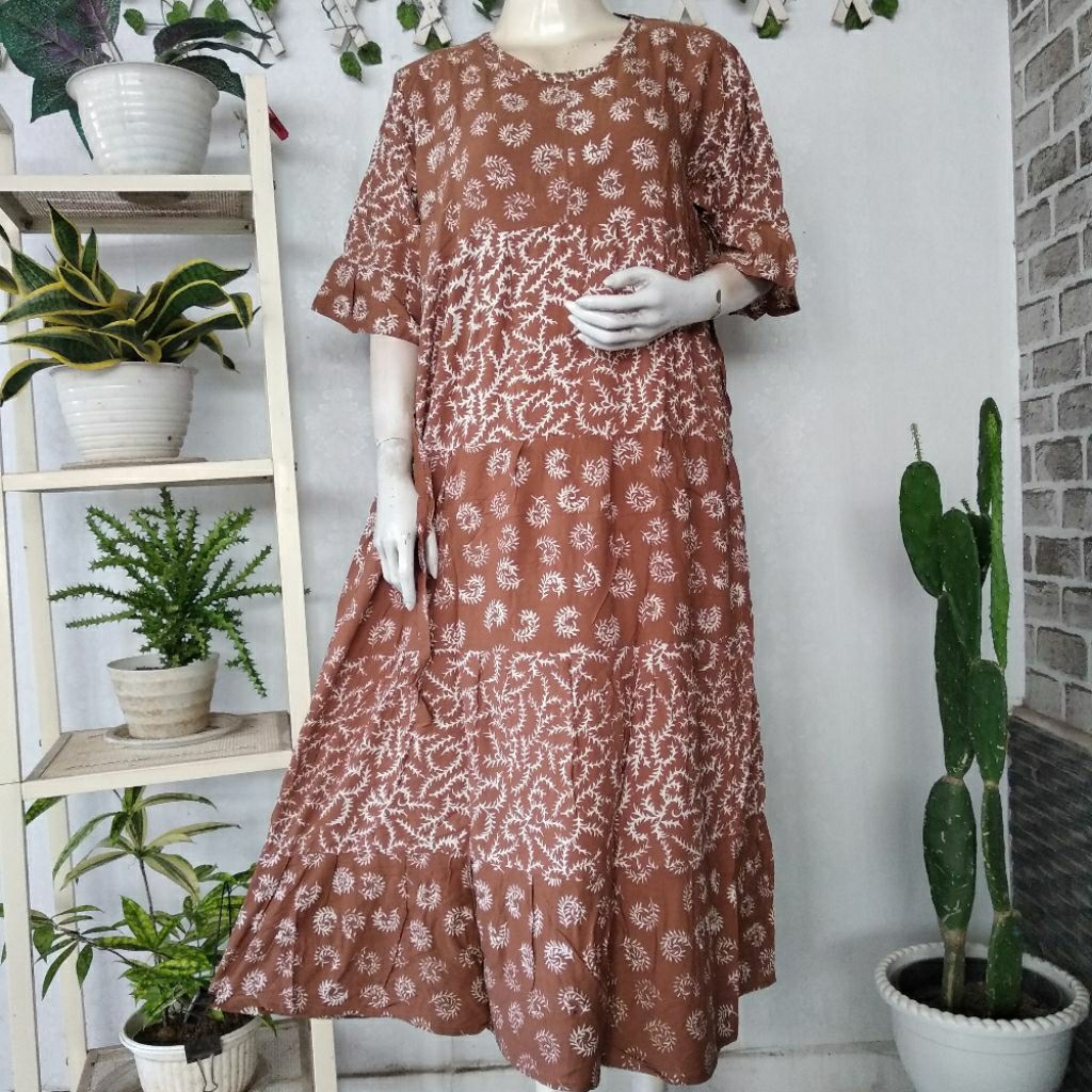 Daster Qonita Ori (Ld110,pb128) Sekdress Busui Susun Batik Butik Pekalongan
