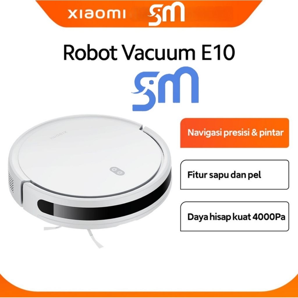 Vacuum Robot Xiaomi E10 EU Vacuum Cleaner Otomatis Daya Hisap 4000pa
