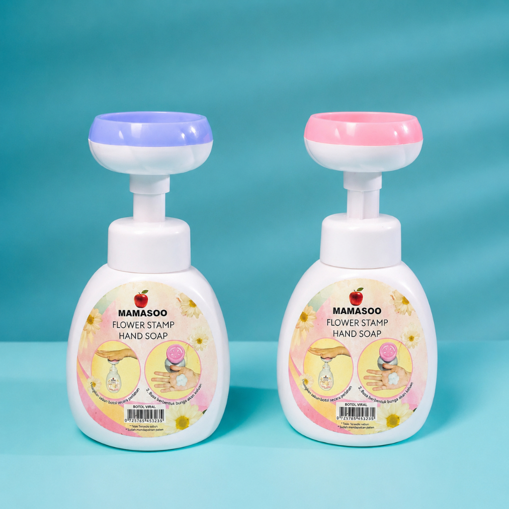 MAMASOO BOTOL TEMPAT SABUN BUSA BENTUK BUNGA / FLOWER STAMP HAND SOAP / BOTOL SABUN VIRAL
