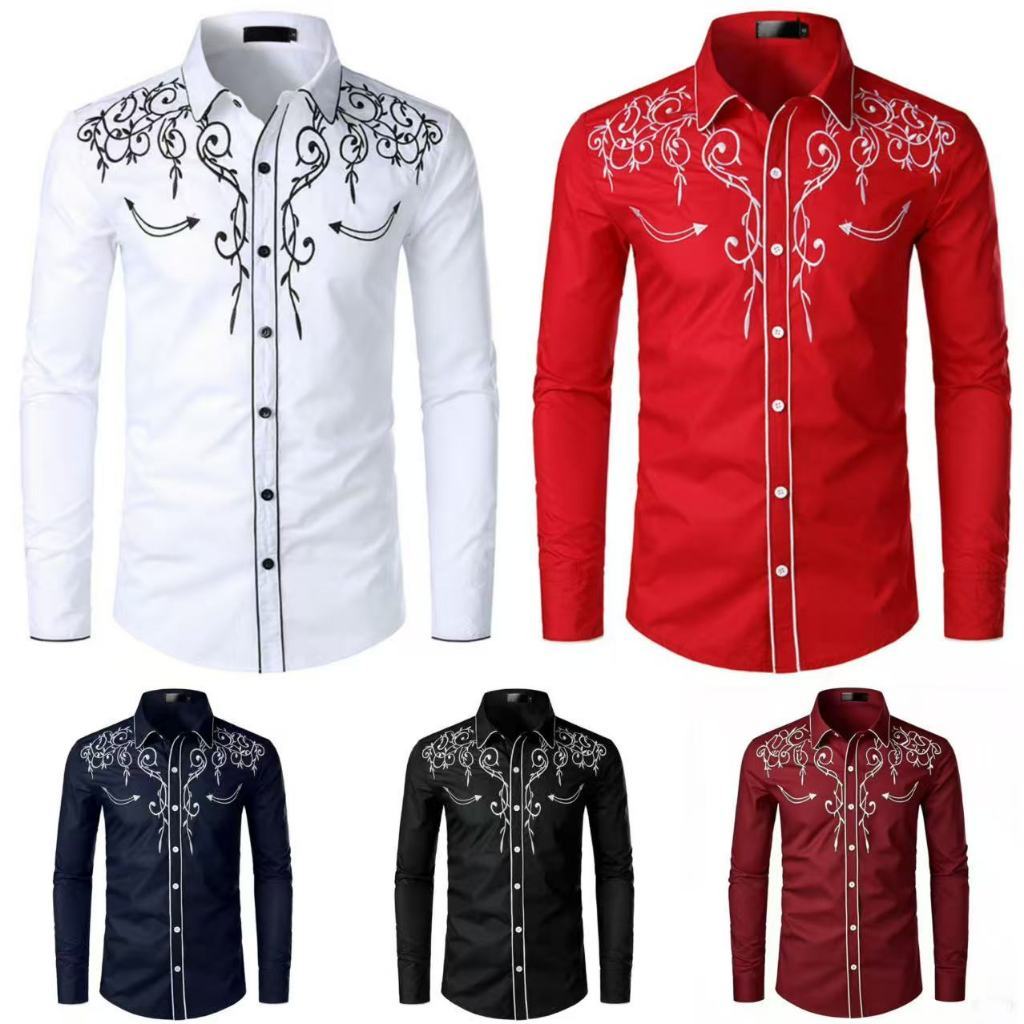 Fashion Embroidered Shirt Western Style Shirt Western Denim Embroidery